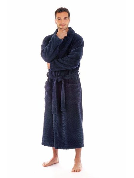 Unisex župan se šálovým límcem Athena tmavě modrá