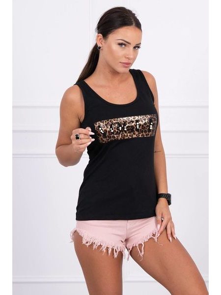 Tílko "VOGUE" leopardí, černá