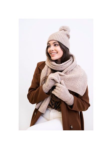 Čepice, šála a rukavice - meruňková