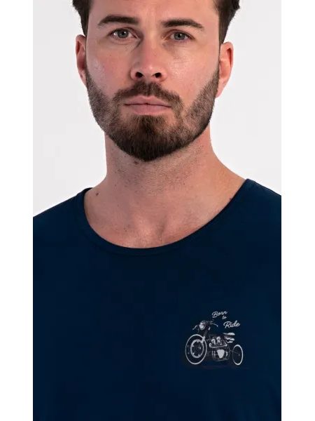 Pánské pyžamo šortky Born to ride - tmavě modrá
