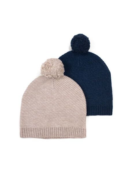 Tmavě modrá čepice s bambulí