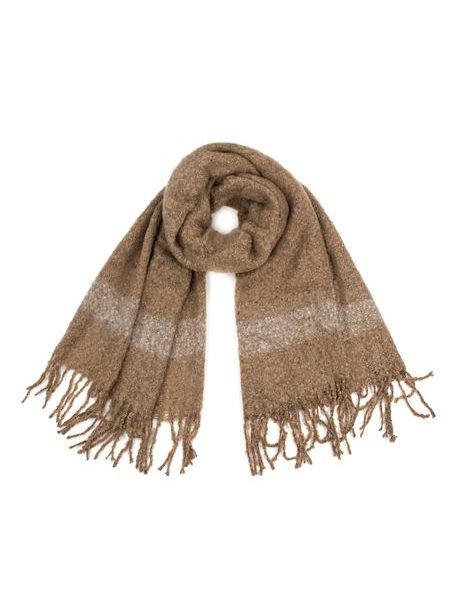 Šál se střapci hnědý