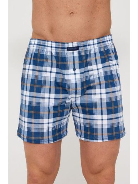 Bavlněné trenýrky Cornette Comfort 336 modré káro