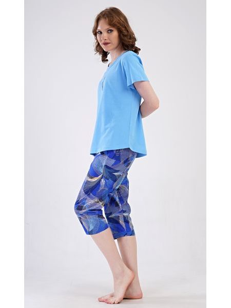 Dámské pyžamo kapri Eliza - modrá