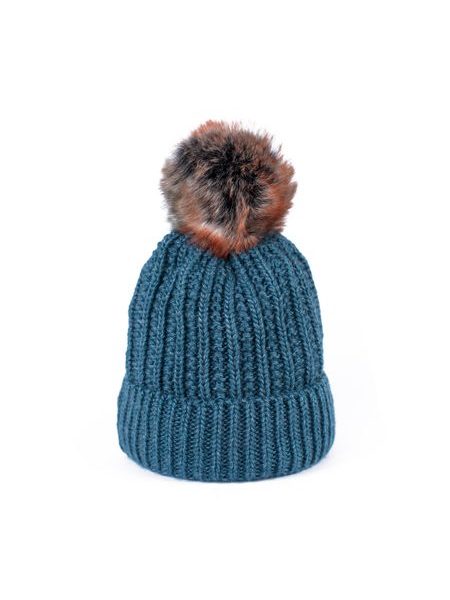 Oranžová zimní čepice s bambulí