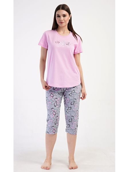Dámské pyžamo kapri Mia - šedá