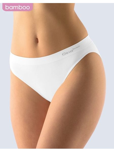 GINA dámské kalhotky klasické s úzkým bokem, úzký bok, bezešvé, jednobarevné Bamboo PureLine 00018P - sv. zelená