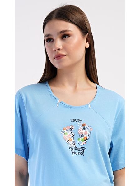 Dámská noční košile mateřská Sweet - modrá