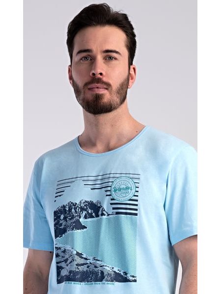 Pánské pyžamo šortky Wander - světle modrá