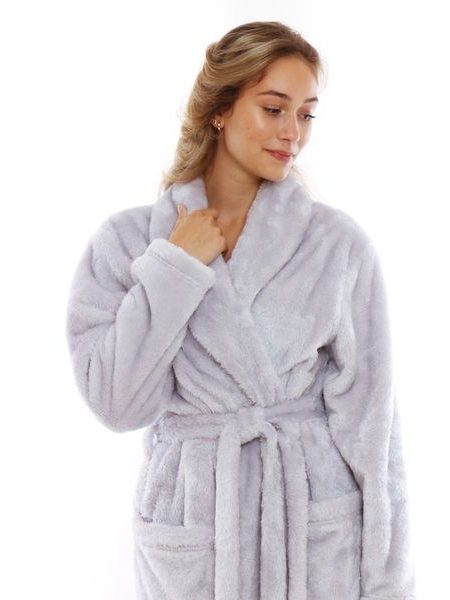 Dámský župan se šálovým límcem LILLY extra stříbrná