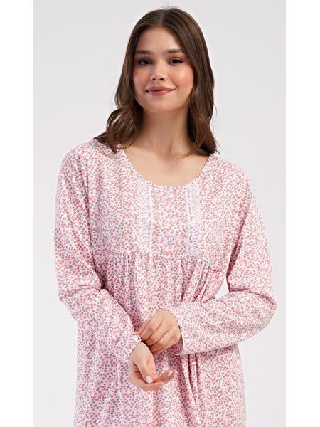 Dámská noční košile s dlouhým rukávem Julie - meruňková
