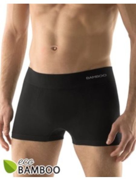 Pánské boxerky s kratší nohavičkou, bezešvé, Eco Bamboo 53005P - černá