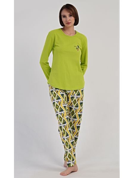 Dámské pyžamo dlouhé Zuzana - světle zelená