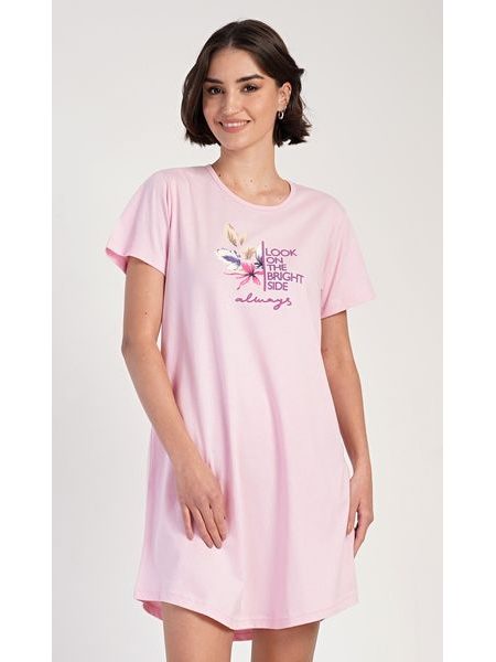 Dámská noční košile s krátkým rukávem Elizabeth - světle lososová