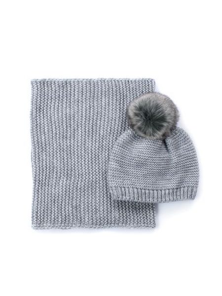 Sada čepice s nákrčníkem šedá