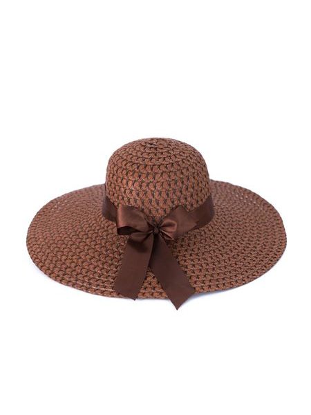 Klobouk s hnědou mašlí
