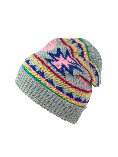 Zimní čepice v aztéckém stylu šedá