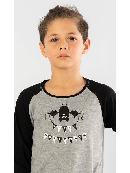 Dětské pyžamo dlouhé Netopýr - šedá