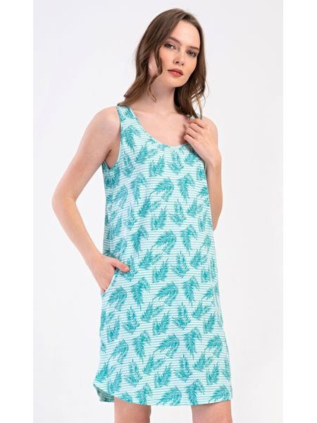 Dámská noční košile na ramínka Simona - mentolová