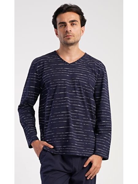 Pánské pyžamo dlouhé Bart - tmavě modrá