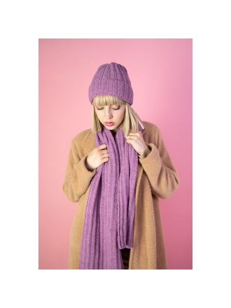 Čepice, šála - fialová