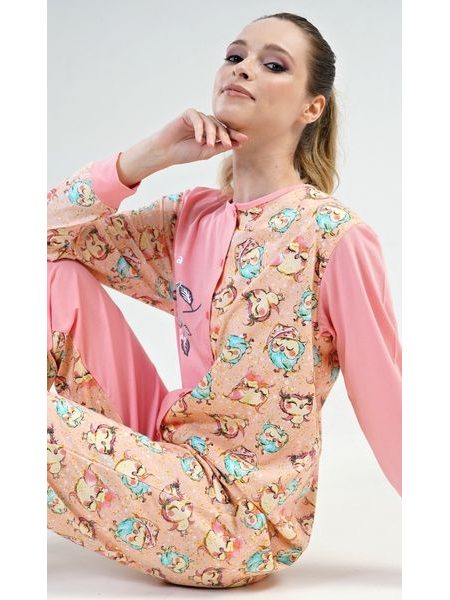 Dámský overal Sovičky - světle lososová