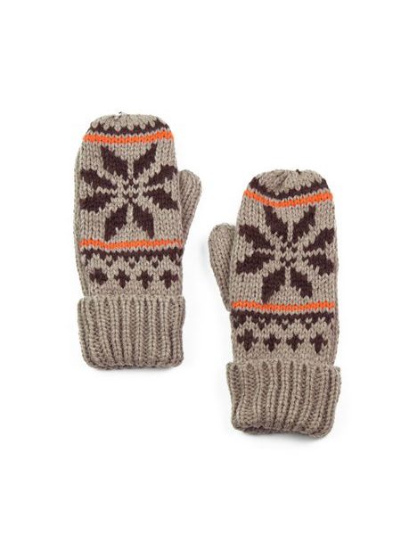 Palcové rukavice s hvězdou béžové