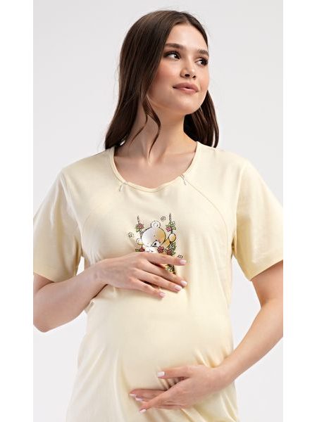 Dámská noční košile mateřská Medvídci - žlutá
