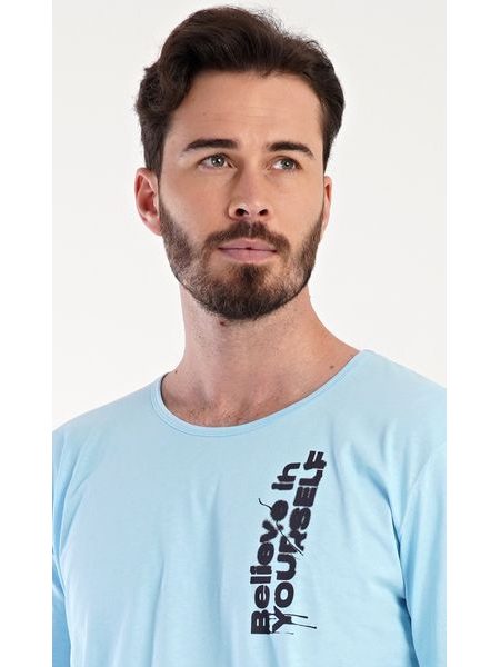 Pánské pyžamo dlouhé Henry - světle modrá