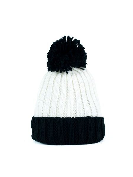 Dvoubarevná zimní čepice černá+bílá