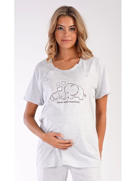 Dámské pyžamo mateřské Slůně - světle šedá
