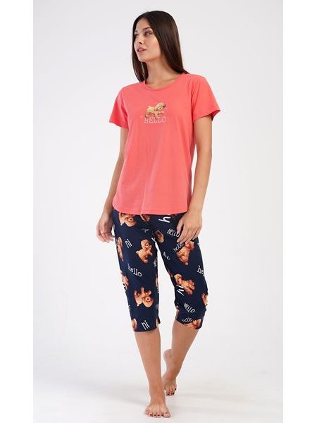 Dámské pyžamo kapri Dominika - oranžová