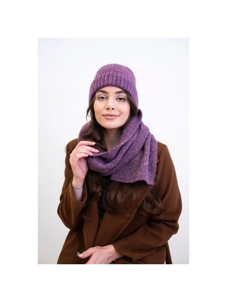 Čepice, šála - fialová