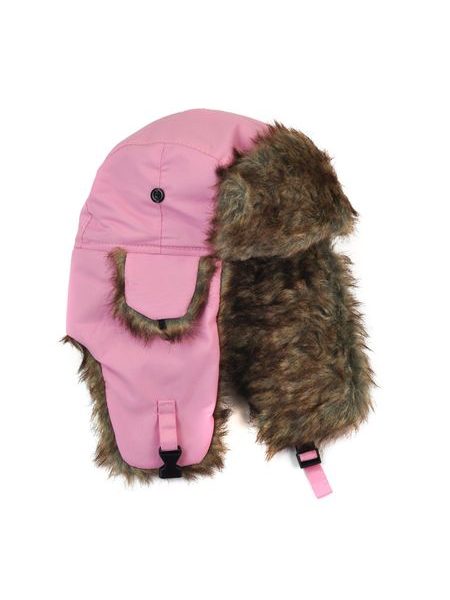 Dámská kožíšková ušanka světle růžová