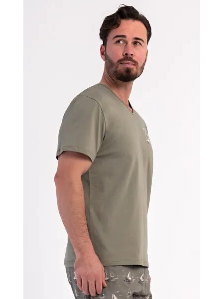 Pánské pyžamo šortky Adrien - khaki