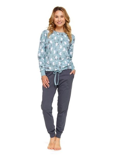 Dámské pyžamo Ice blue s bílými medvědy