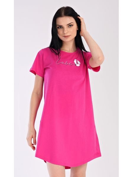 Dámská noční košile s krátkým rukávem I love you - světle lososová