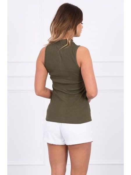 Blůza bez rukávů khaki