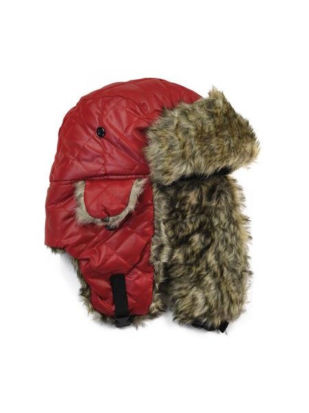 Zimní ušanka červená