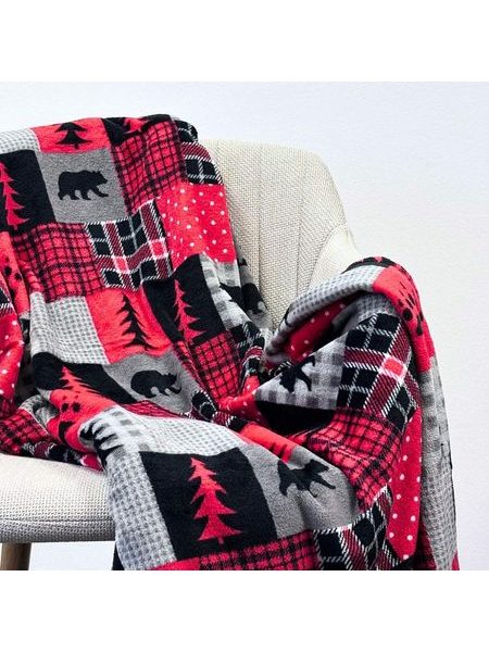 Deka 150 x 200 cm, 220 GSM, tisk káro