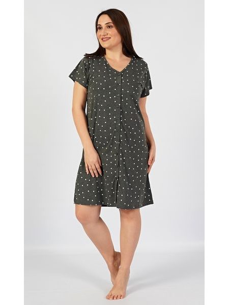 Dámské domácí šaty s krátkým rukávem Denisa - tmavě šedá