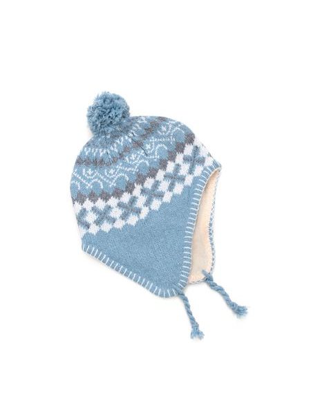 Vzorovaná ušanka světle modrá