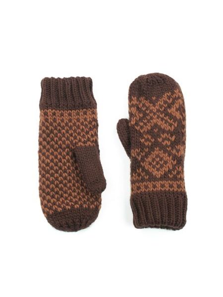 Hezké hnědo-béžové palcové rukavice