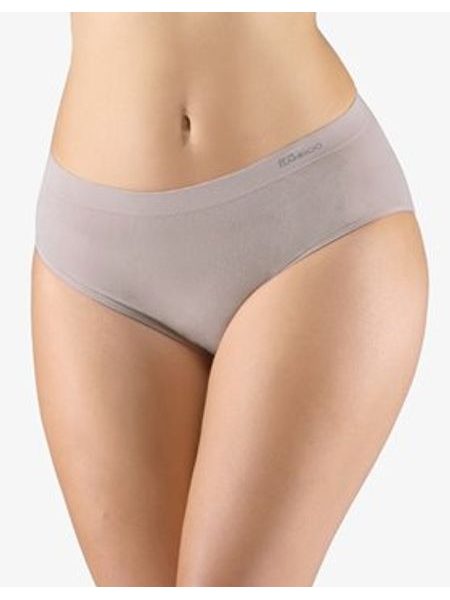 Dámské kalhotky klasické, širší bok, bezešvé, jednobarevné Eco Bamboo 00038P - šedohnědá