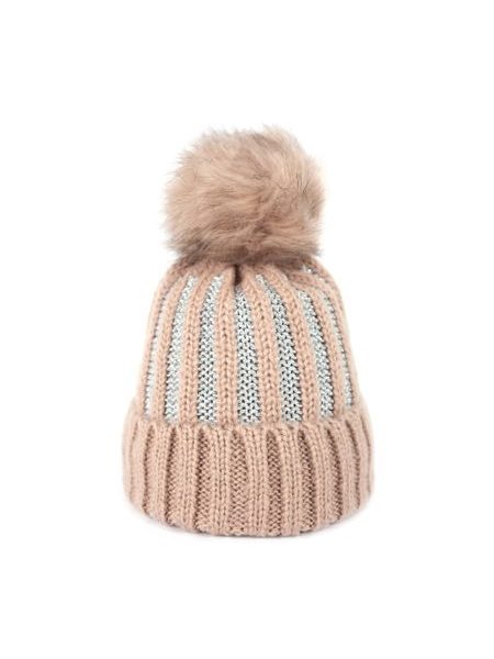 Čepice s bambulí šedá