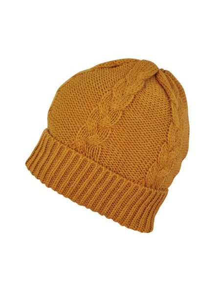 Copánková čepice - hořčicová