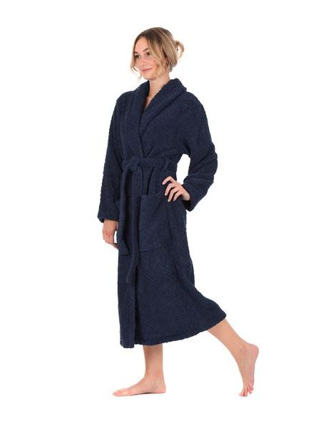 Unisex župan se šálovým límcem Athena tmavě modrá