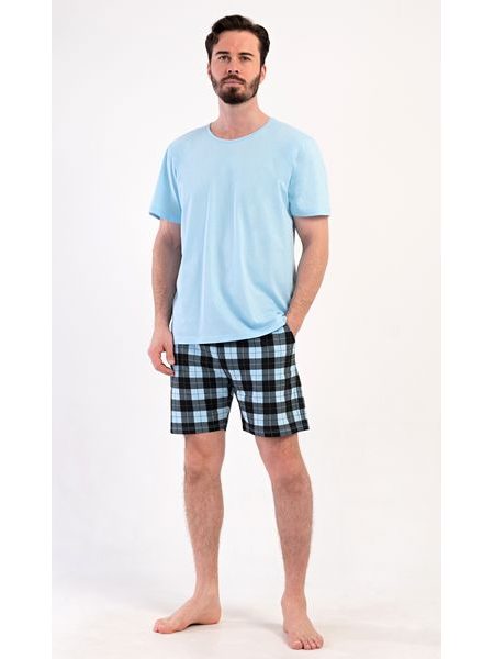 Pánské pyžamo šortky Vašek - světle modrá