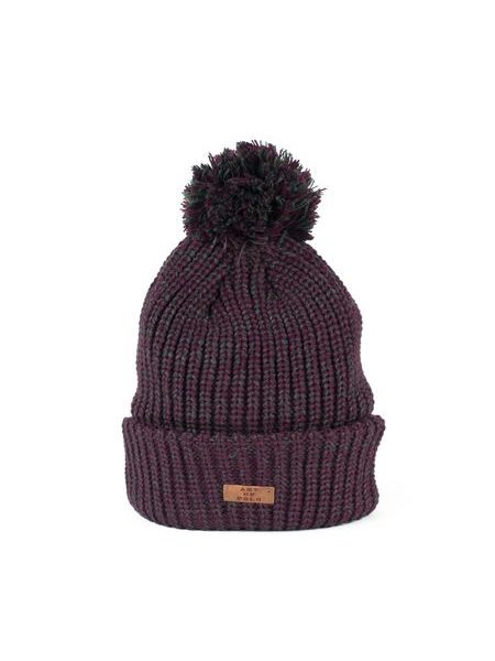 Silná melanžová unisex čepice s bambulí fialová