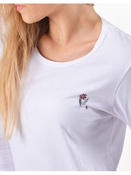 Dámské pyžamo dlouhé dámské, šité, s potiskem 19167 - bílá šedohnědá